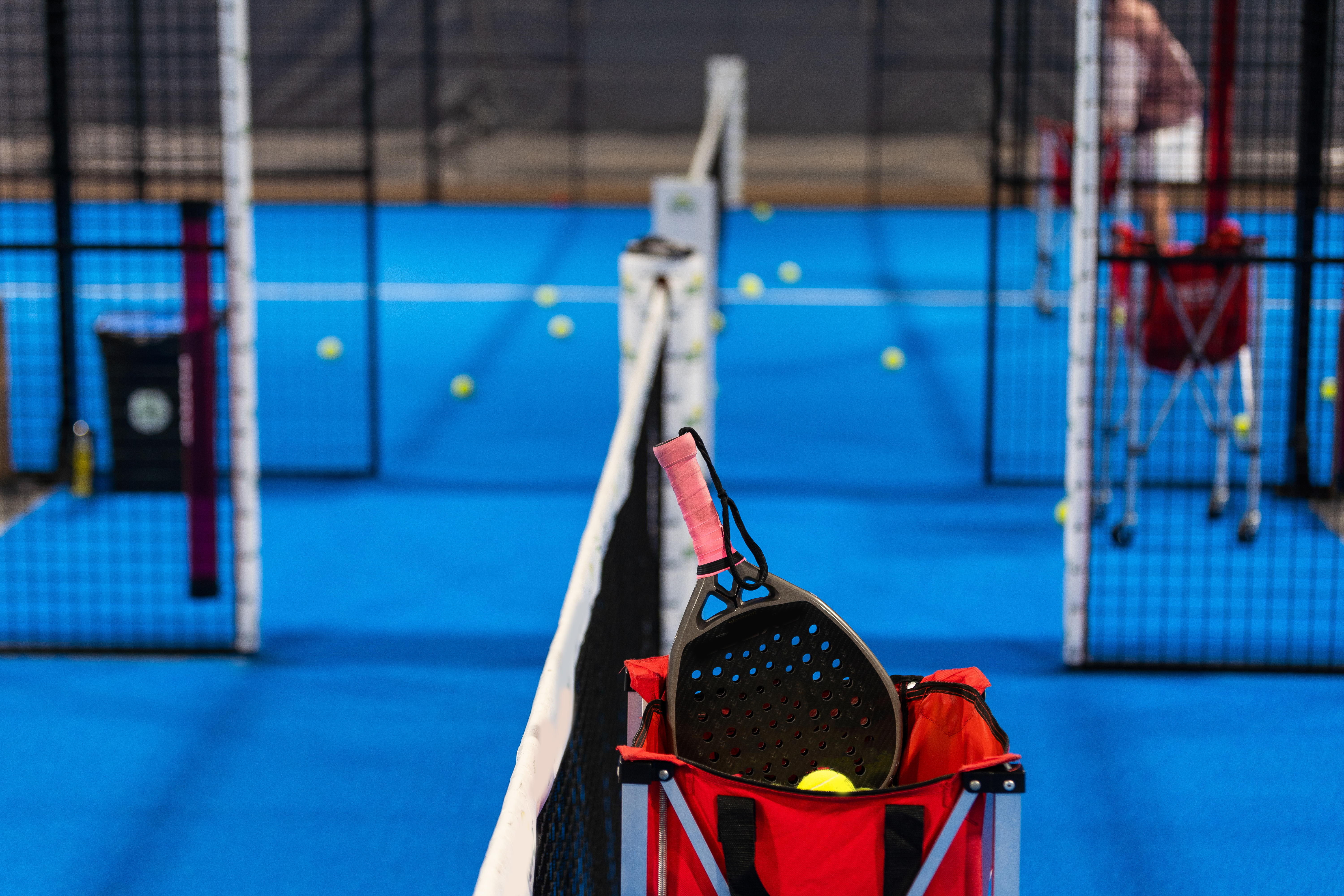 padel balls on padel court